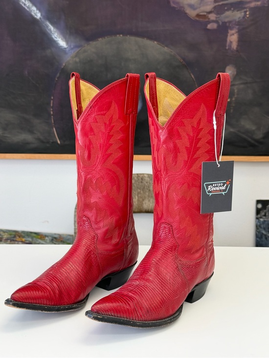 Panhandle Slim Shoes - Panhandle Slim Vintage Red Leather Cowboy Boots Size 6.5